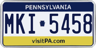 PA license plate MKI5458