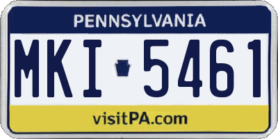 PA license plate MKI5461