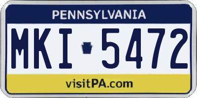 PA license plate MKI5472