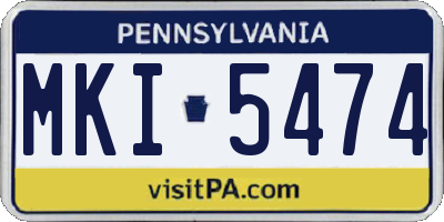 PA license plate MKI5474