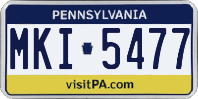 PA license plate MKI5477