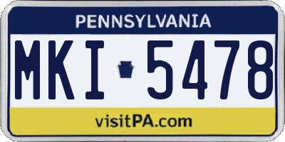 PA license plate MKI5478