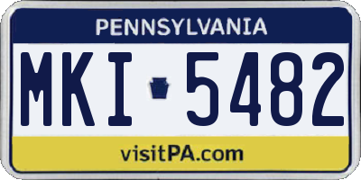 PA license plate MKI5482