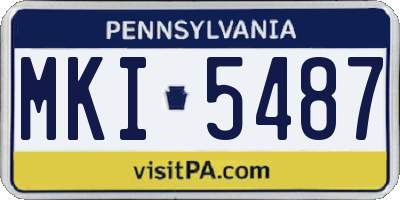 PA license plate MKI5487