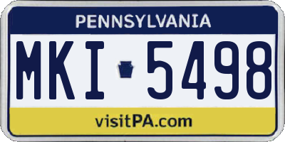 PA license plate MKI5498