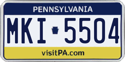 PA license plate MKI5504