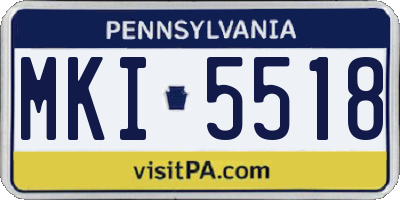 PA license plate MKI5518