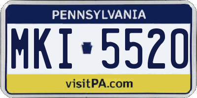 PA license plate MKI5520