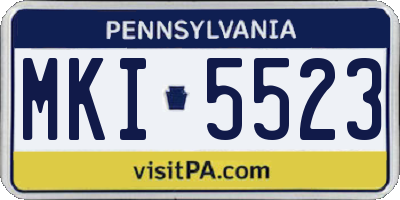 PA license plate MKI5523