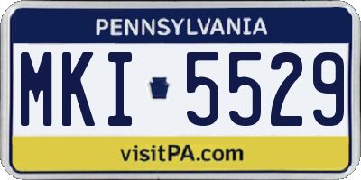 PA license plate MKI5529