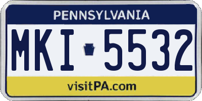 PA license plate MKI5532