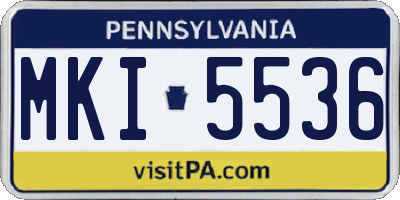 PA license plate MKI5536
