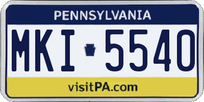 PA license plate MKI5540