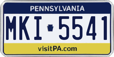 PA license plate MKI5541