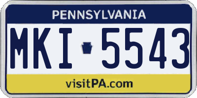 PA license plate MKI5543