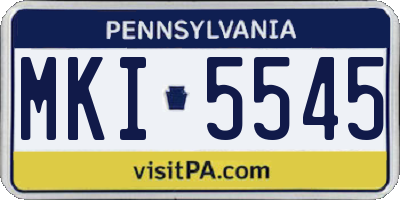 PA license plate MKI5545