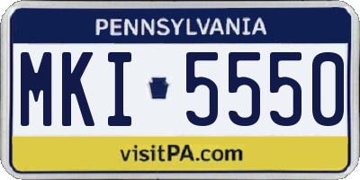 PA license plate MKI5550
