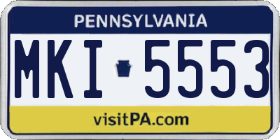 PA license plate MKI5553
