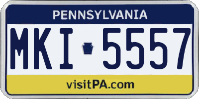 PA license plate MKI5557