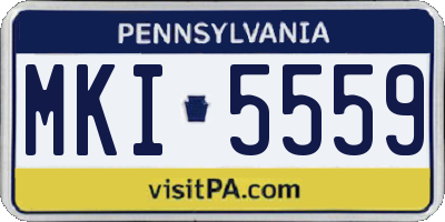 PA license plate MKI5559