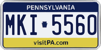 PA license plate MKI5560