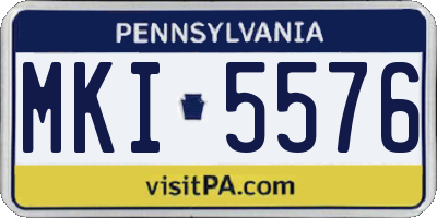 PA license plate MKI5576
