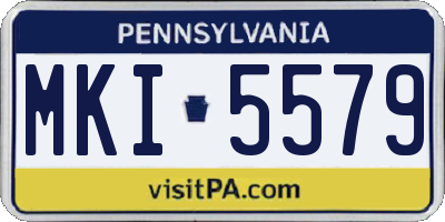 PA license plate MKI5579