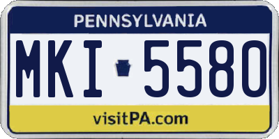 PA license plate MKI5580