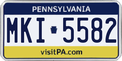 PA license plate MKI5582