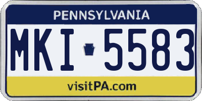 PA license plate MKI5583