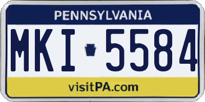 PA license plate MKI5584