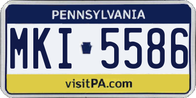 PA license plate MKI5586