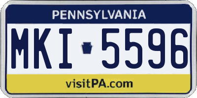 PA license plate MKI5596