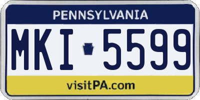 PA license plate MKI5599