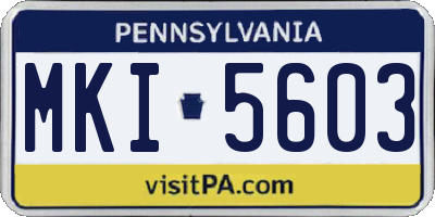PA license plate MKI5603