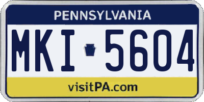 PA license plate MKI5604