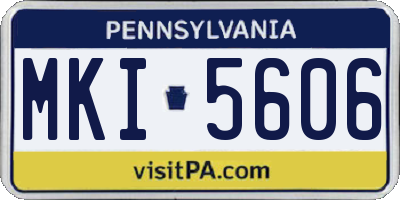 PA license plate MKI5606