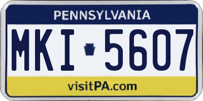 PA license plate MKI5607