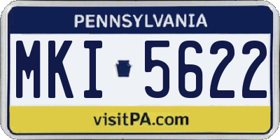 PA license plate MKI5622