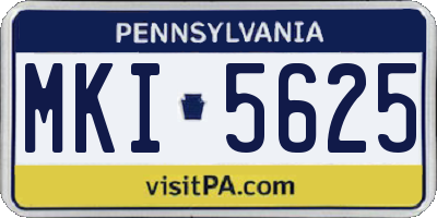 PA license plate MKI5625