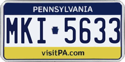 PA license plate MKI5633