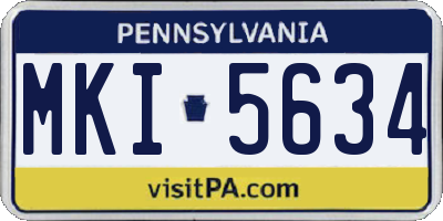 PA license plate MKI5634