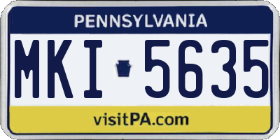PA license plate MKI5635