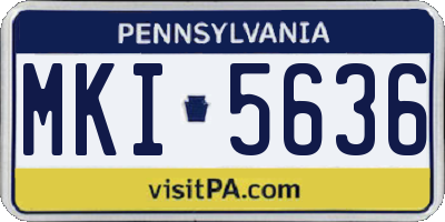 PA license plate MKI5636