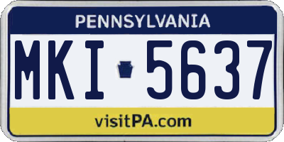 PA license plate MKI5637
