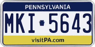 PA license plate MKI5643