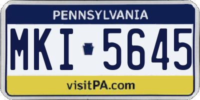 PA license plate MKI5645