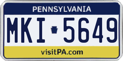 PA license plate MKI5649