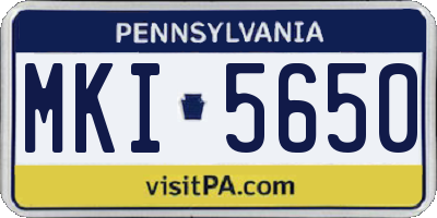 PA license plate MKI5650