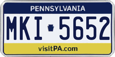 PA license plate MKI5652